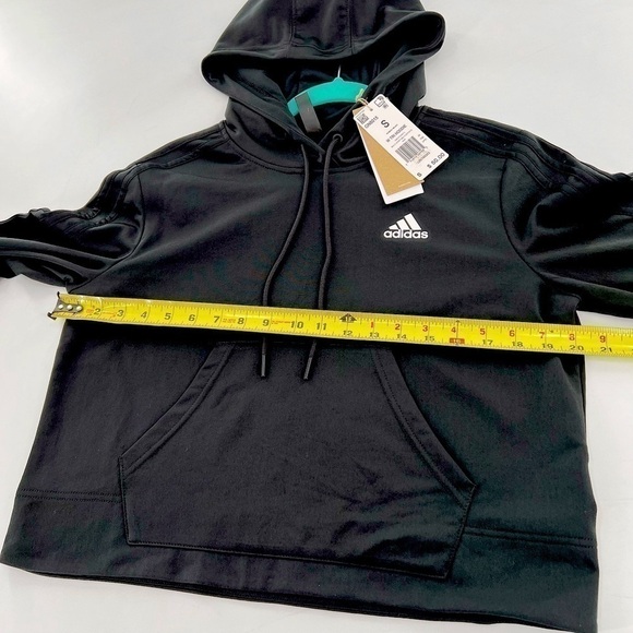 adidas
Women's Black Cropped Flared Sleeve Top Hooded Size S - Picture 5 of 12